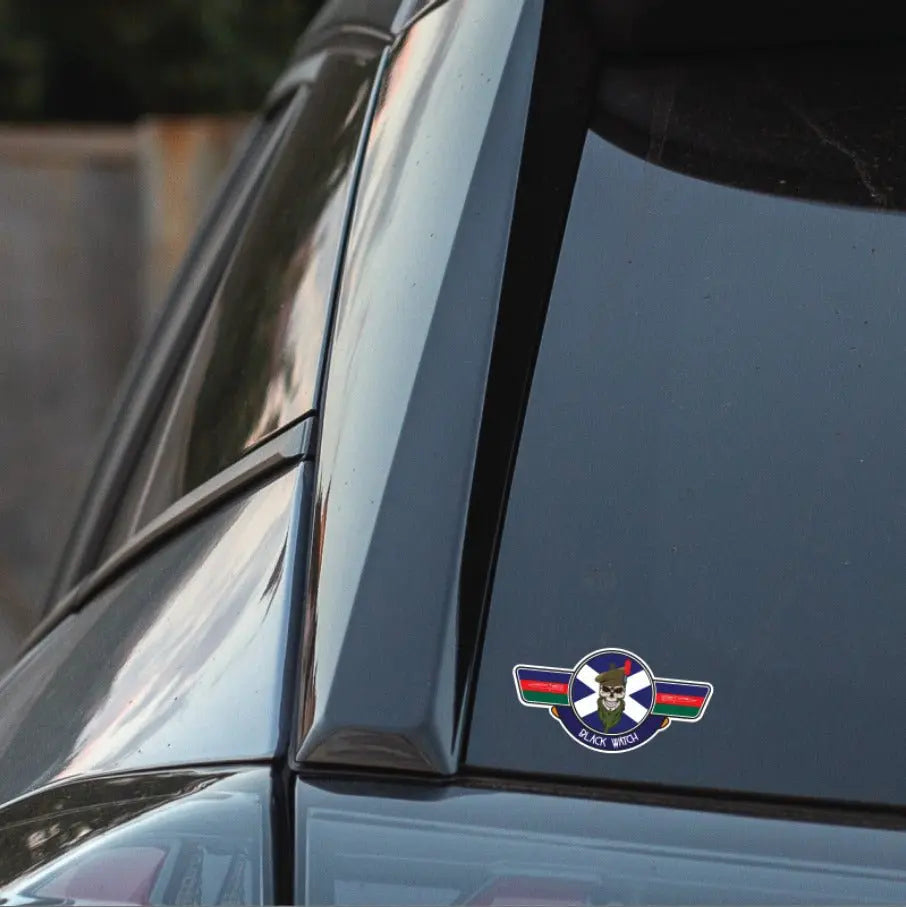 Black Watch UV Laminated Vinyl Sticker - Wings redplume