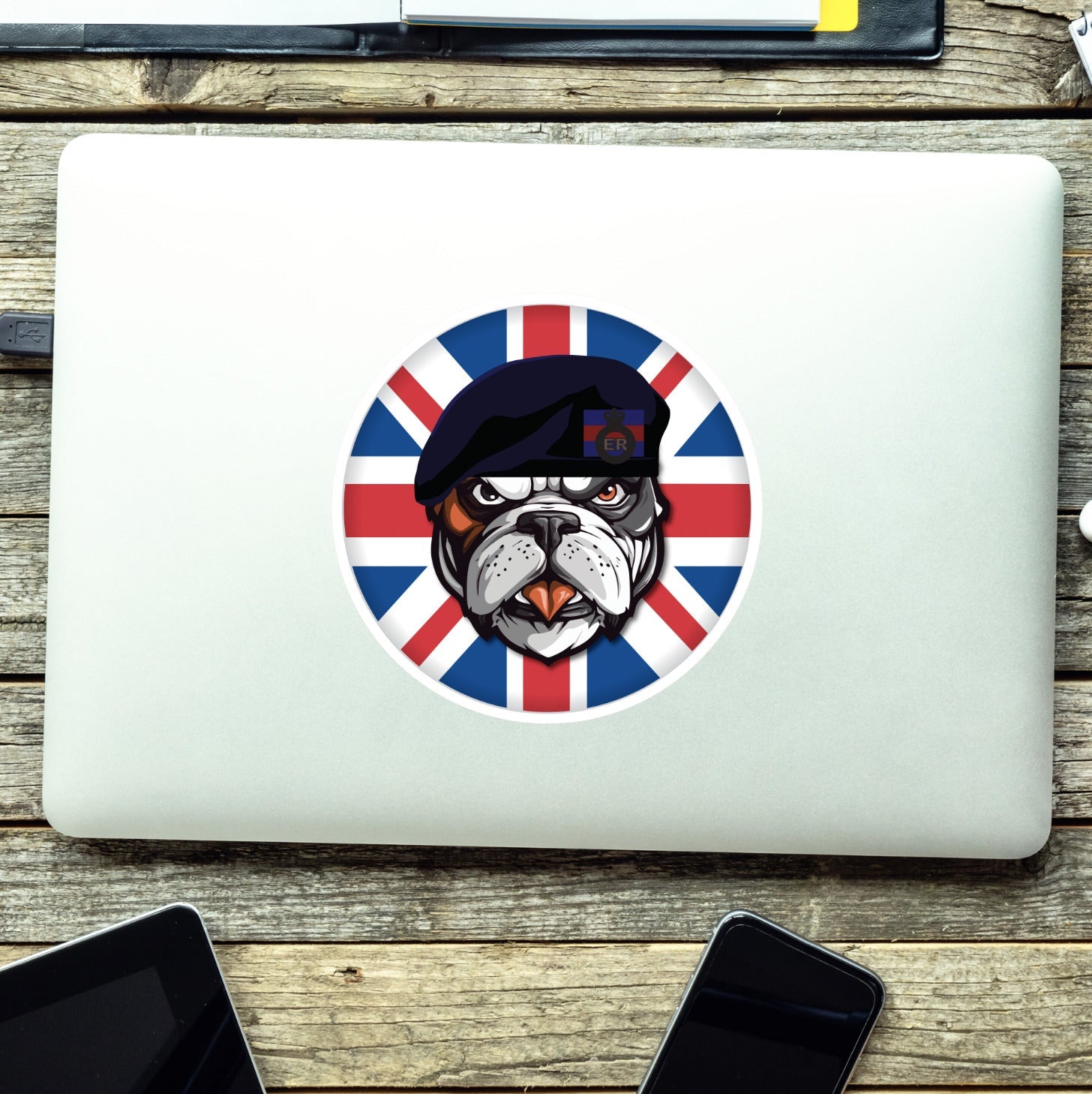 Blues and Royals British Veteran Bulldog Decal - 10cm Vinyl Sticker redplume