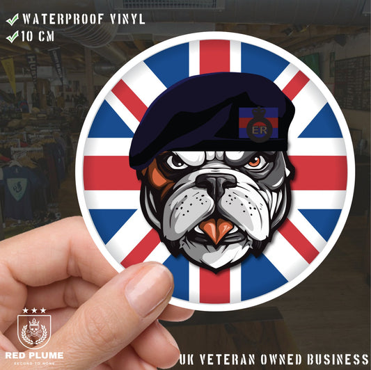 Blues and Royals British Veteran Bulldog Decal - 10cm Vinyl Sticker redplume