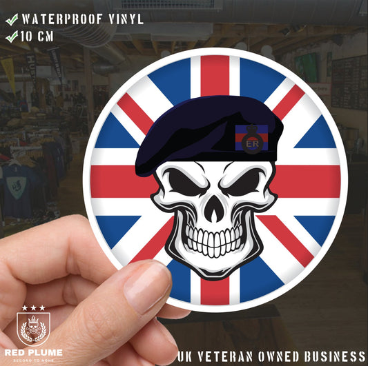 Blues and Royals Skull with Beret UJ Vinyl Sticker - 10cm redplume