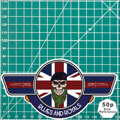 Blues and Royals UV Laminated Vinyl Sticker - Wings redplume