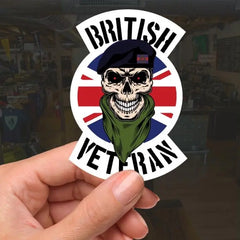 Blues and Royals Veteran Waterproof Vinyl Decal/Sticker Skull and Union Jack redplume