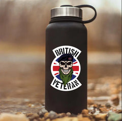 Blues and Royals Veteran Waterproof Vinyl Decal/Sticker Skull and Union Jack redplume