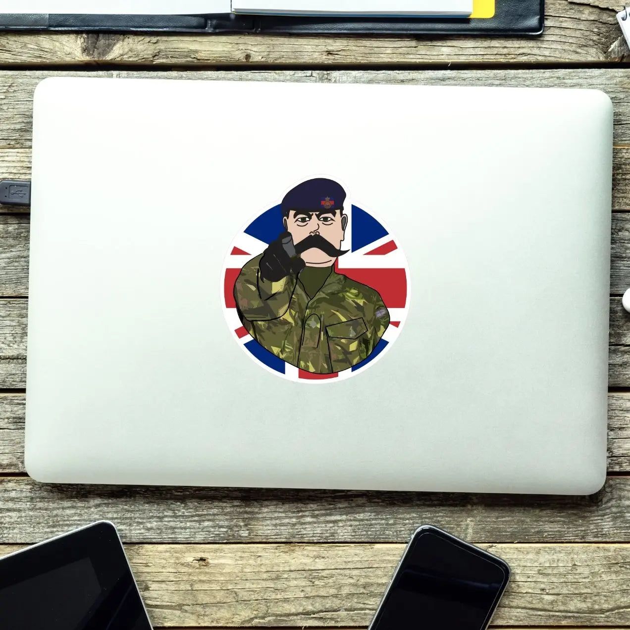 Blues and Royals Vinyl Waterproof Sticker, Lord Kitchener Design redplume