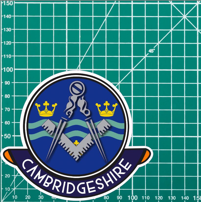 Cambridgeshire Masonic Car Sticker | UV Laminated redplume