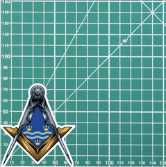 Cambridgeshire Masonic Sticker Square & Compass Union Vinyl Decal redplume