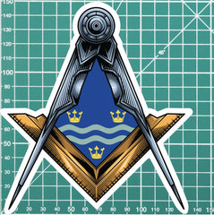 Cambridgeshire Masonic Sticker Square & Compass Union Vinyl Decal redplume