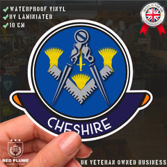 Cheshire Masonic Car Sticker | UV Laminated redplume