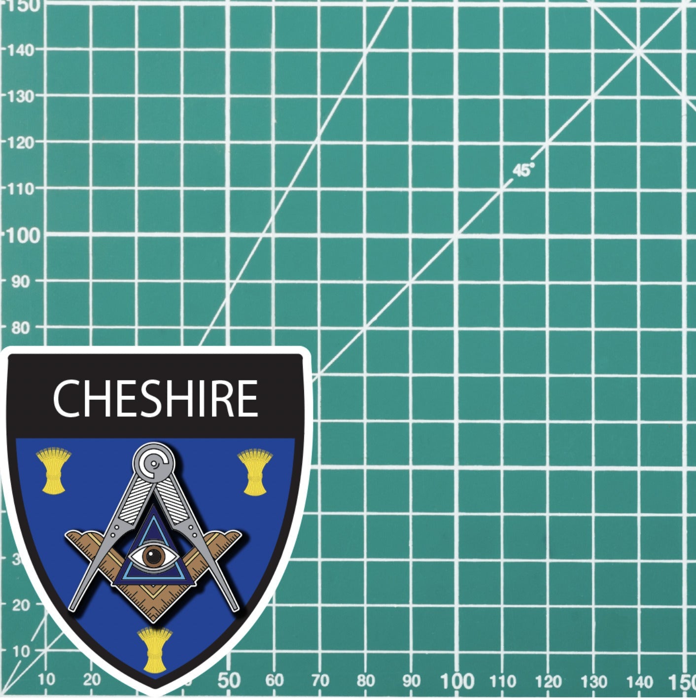 Cheshire Masonic Shield Sticker redplume