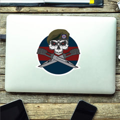 Coldstream Guards Car Decal - Stylish Skull and Crossed Bayonets Design redplume