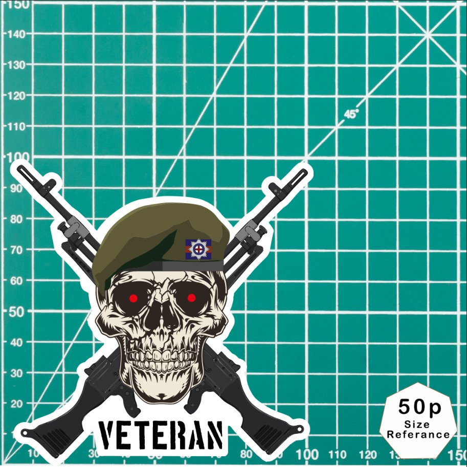 Coldstream Guards Crossed GPMG High-Quality Vinyl Sticker - 100mm redplume