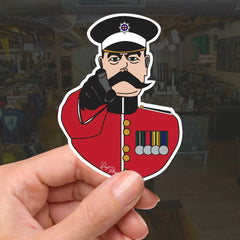 Coldstream Guards, Lord Kitchener Waterproof Vinyl Stickers, 10cm High redplume