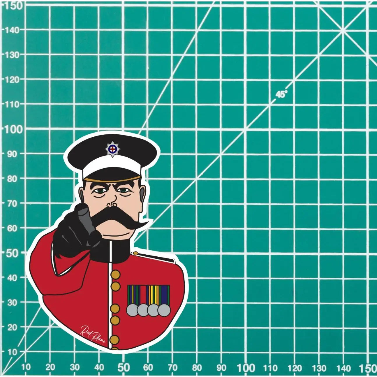 Coldstream Guards, Lord Kitchener Waterproof Vinyl Stickers, 10cm High redplume