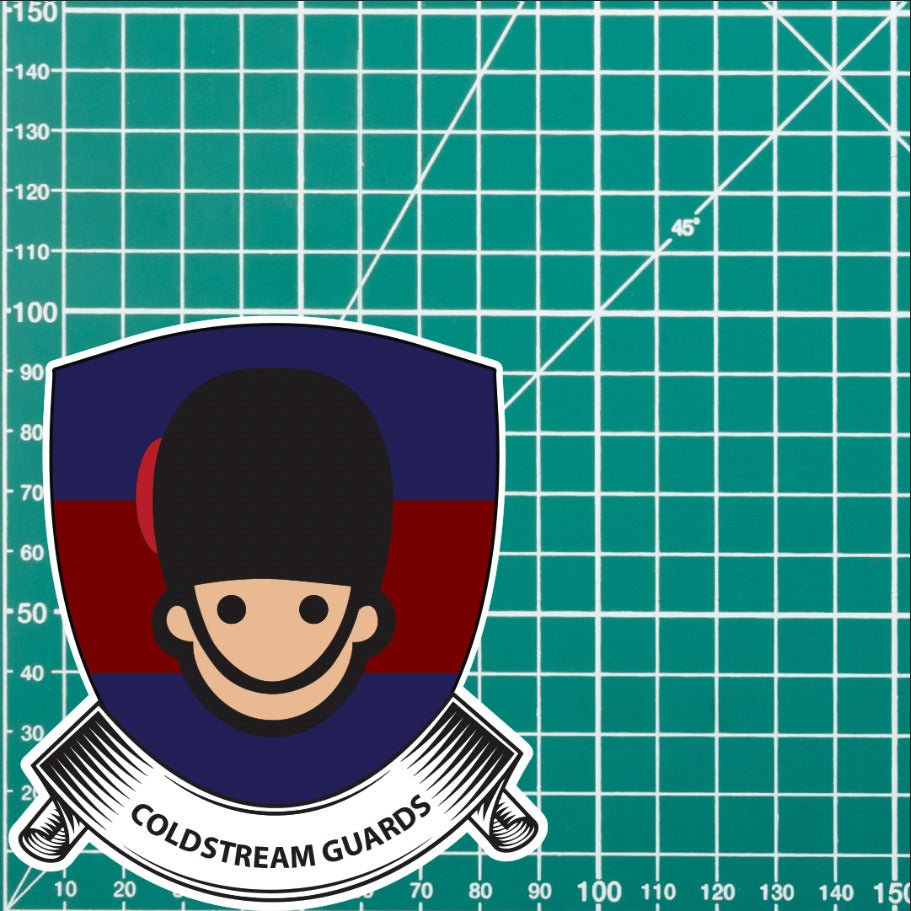 Coldstream Guards Shield Vinyl Sticker - 10cm - UV Laminated redplume