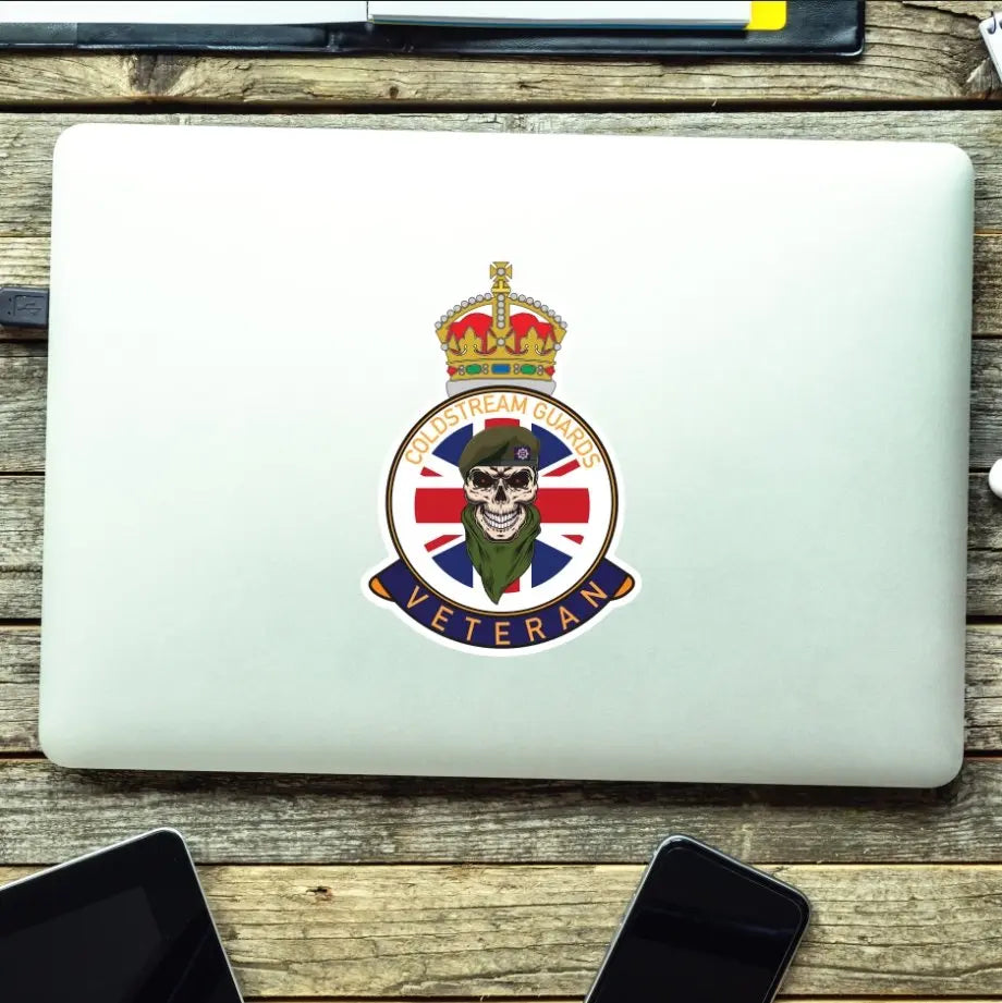 Coldstream Guards Veteran UV Laminated Skull & Beret Decal redplume