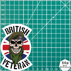 Coldstream Guards Veteran Waterproof Vinyl Decal/Sticker Skull and Union Jack redplume