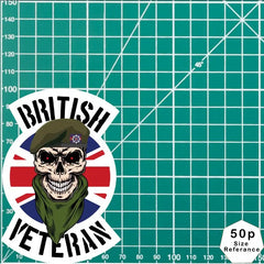 Coldstream Guards Veteran Waterproof Vinyl Decal/Sticker Skull and Union Jack redplume