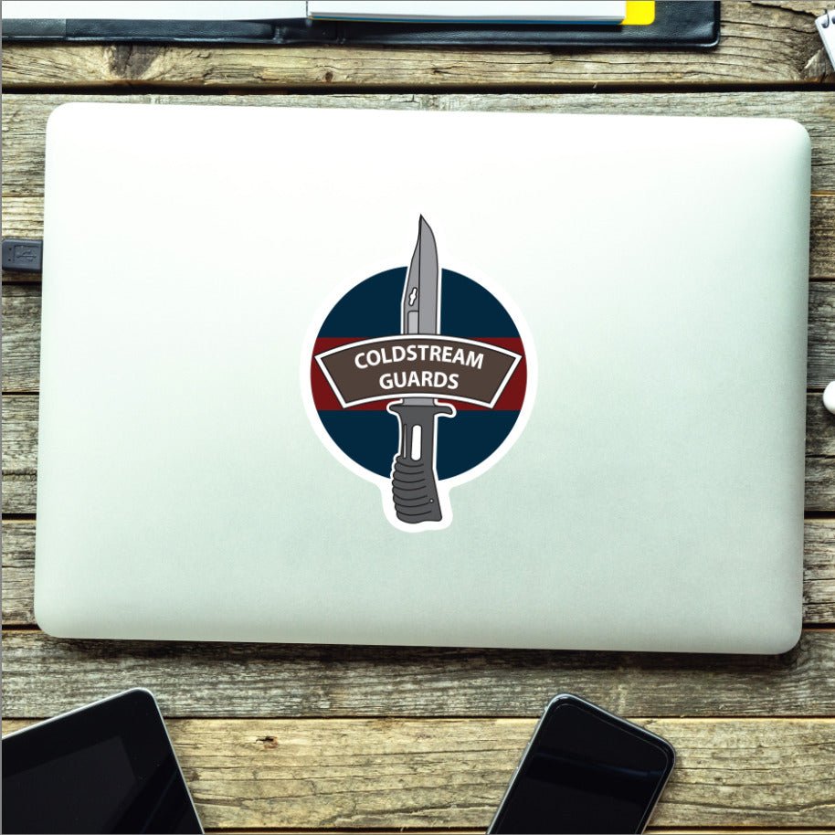 Coldstream Guards Vinyl Decal, TRF Colours & Bayonet Design - 10cm redplume