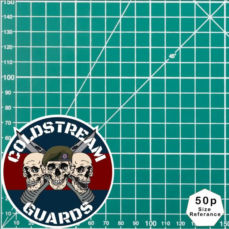 Coldstream Guards Waterproof Vinyl Stickers Three Skull Design redplume