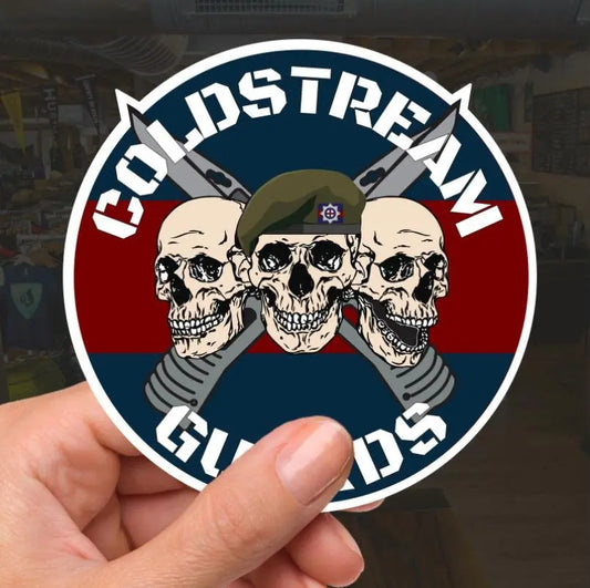 Coldstream Guards Waterproof Vinyl Stickers Three Skull Design redplume