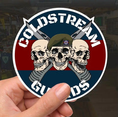 Coldstream Guards Waterproof Vinyl Stickers Three Skull Design redplume