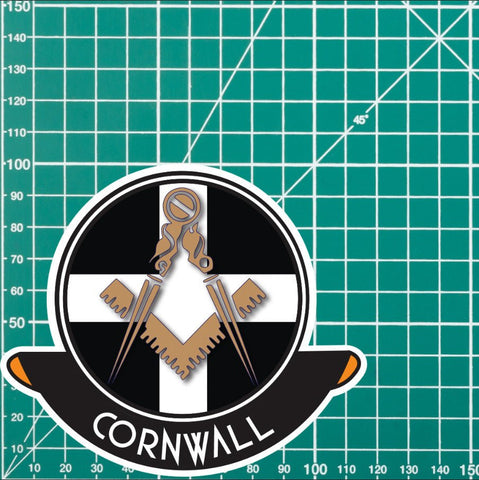 Cornwall Masonic Car Sticker | UV Laminated redplume