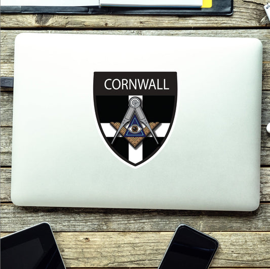 Cornwall Masonic Shield Sticker redplume