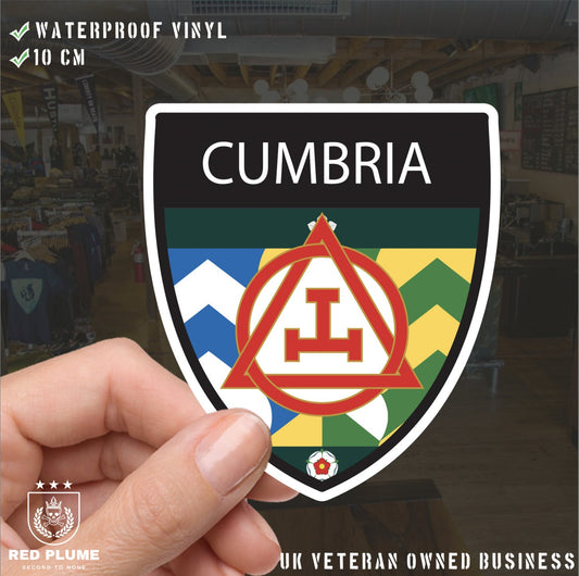 Cumbria Masonic Holy Royal Arch Shield Sticker redplume