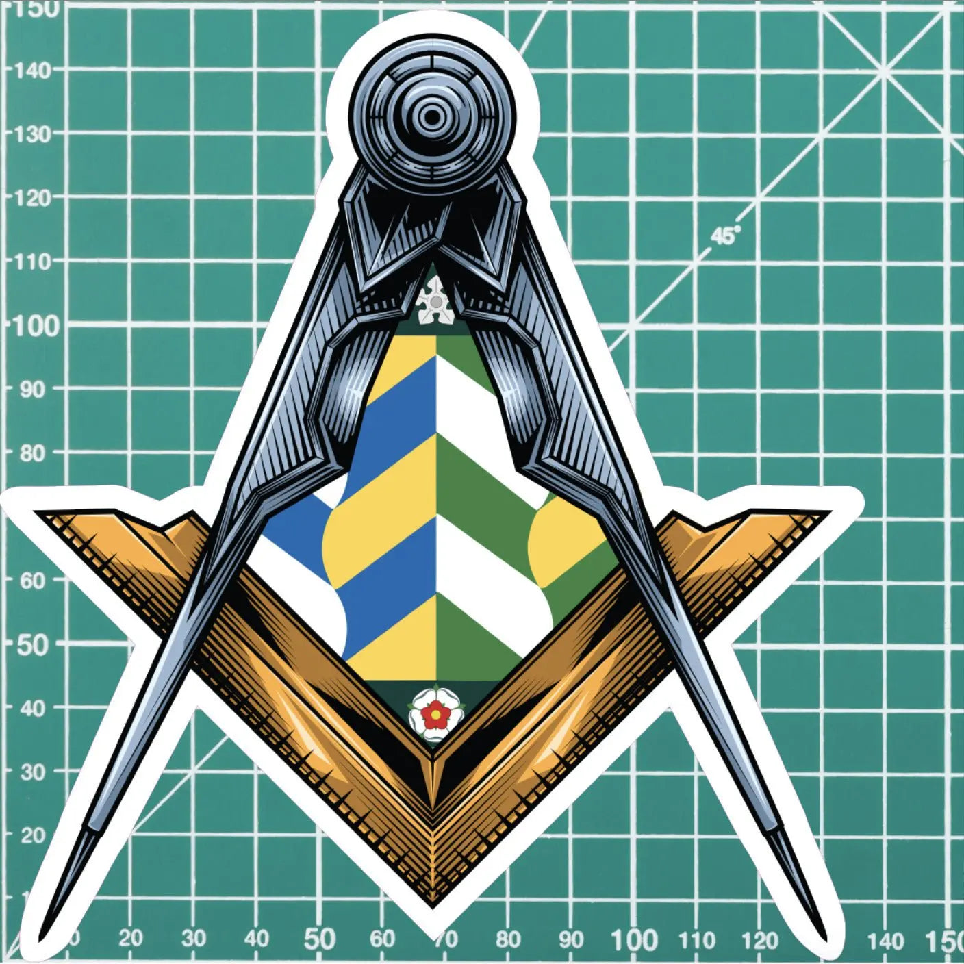 Cumbria Masonic Stickers Square & Compass Union Vinyl Decals redplume