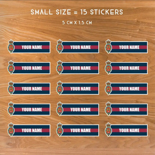 Custom Blues and Royals Waterproof Vinyl Name Stickers - Personalised redplume