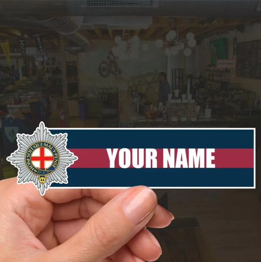 Custom Coldstream Guards Waterproof Vinyl Name Stickers - Personalised redplume