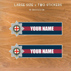 Custom Coldstream Guards Waterproof Vinyl Name Stickers - Personalised redplume