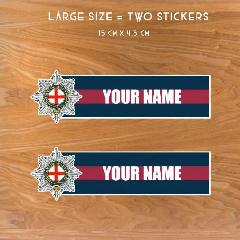 Custom Coldstream Guards Waterproof Vinyl Name Stickers - Personalised redplume