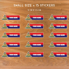 Custom Royal Artillery Waterproof Vinyl Name Stickers - Personalised redplume