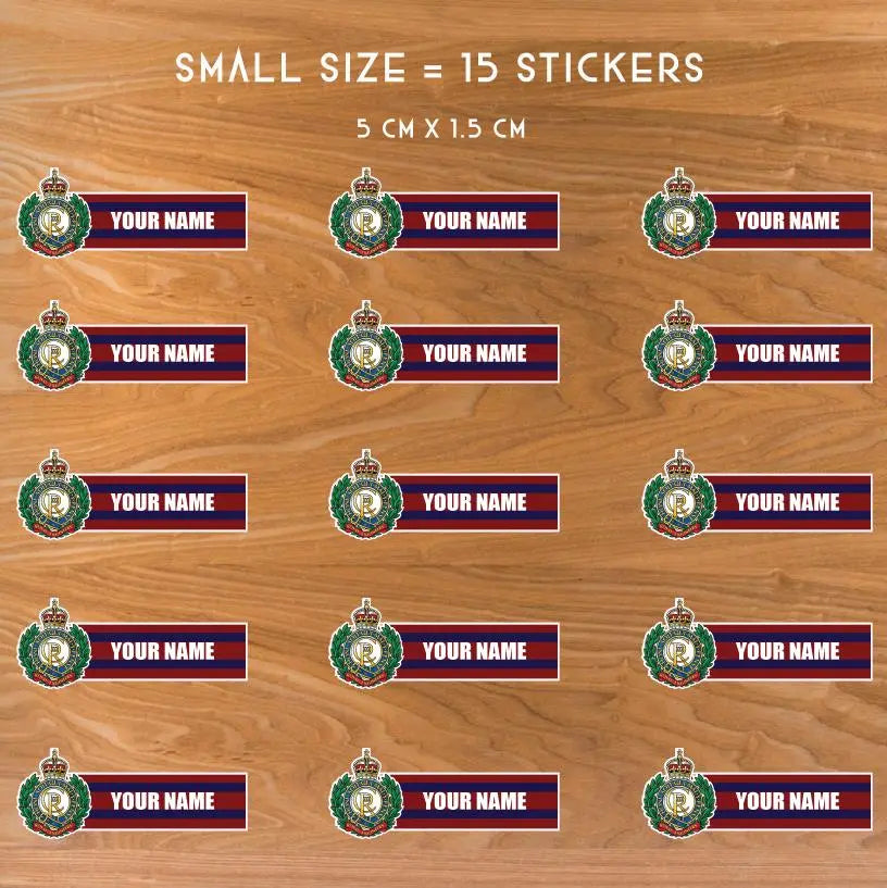 Custom Royal Engineers Waterproof Vinyl Name Stickers - Personalised redplume