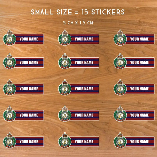 Custom Royal Engineers Waterproof Vinyl Name Stickers - Personalised redplume
