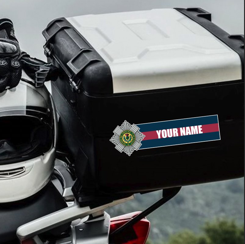 Custom Scots Guards Waterproof Vinyl Name Stickers - Personalised redplume