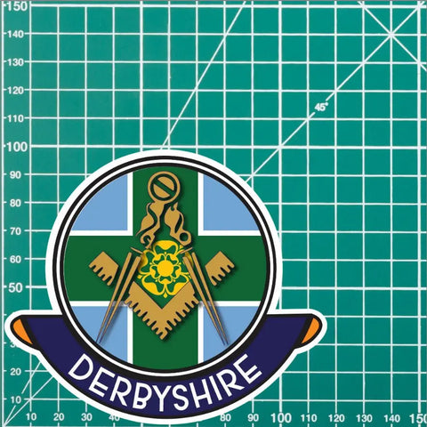 Derbyshire Masonic Car Sticker | UV Laminated redplume
