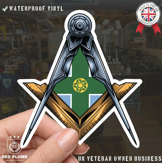 Derbyshire Masonic Stickers Square & Compass Union Vinyl Decals redplume