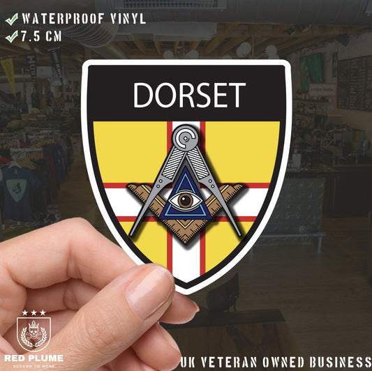 Dorset Masonic Shield Sticker redplume