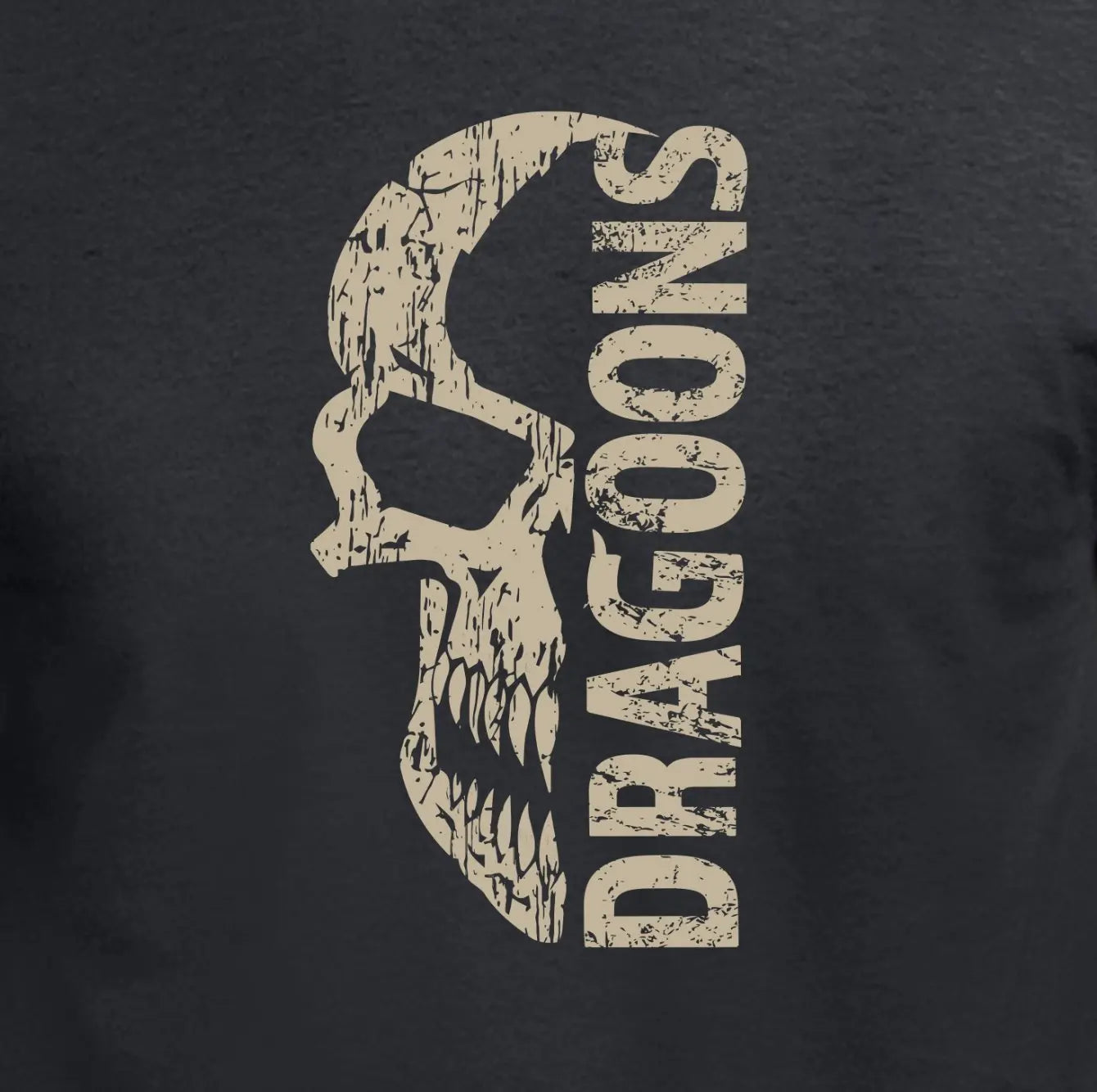 Dragoons Distressed Skull T-Shirt Design redplume