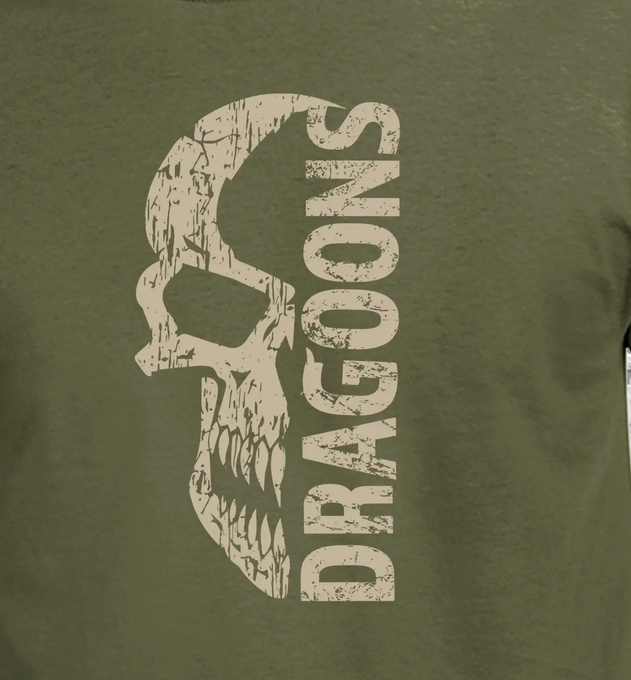 Dragoons Distressed Skull T-Shirt Design redplume