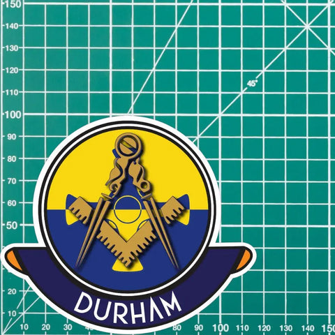 Durham Masonic Car Sticker | UV Laminated redplume