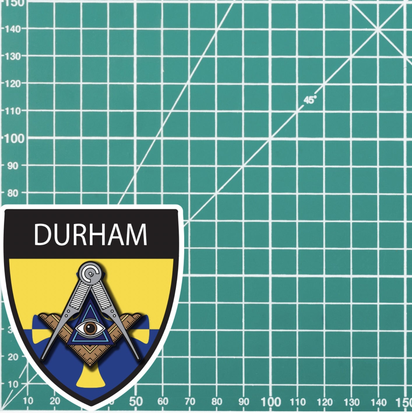 Durham Masonic Shield Sticker redplume