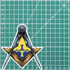 Durham Masonic Stickers Square & Compass Union Vinyl Decals redplume