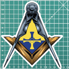 Durham Masonic Stickers Square & Compass Union Vinyl Decals redplume
