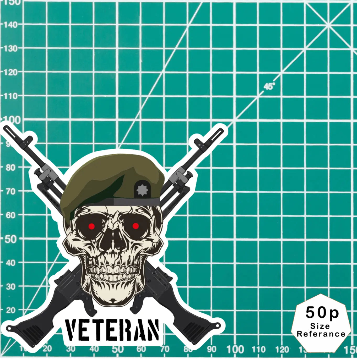 Royal Anglian Regiment Crossed GPMG High-Quality Vinyl Sticker - 100mm redplume