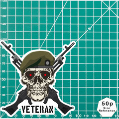 Royal Anglian Regiment Crossed GPMG High-Quality Vinyl Sticker - 100mm redplume