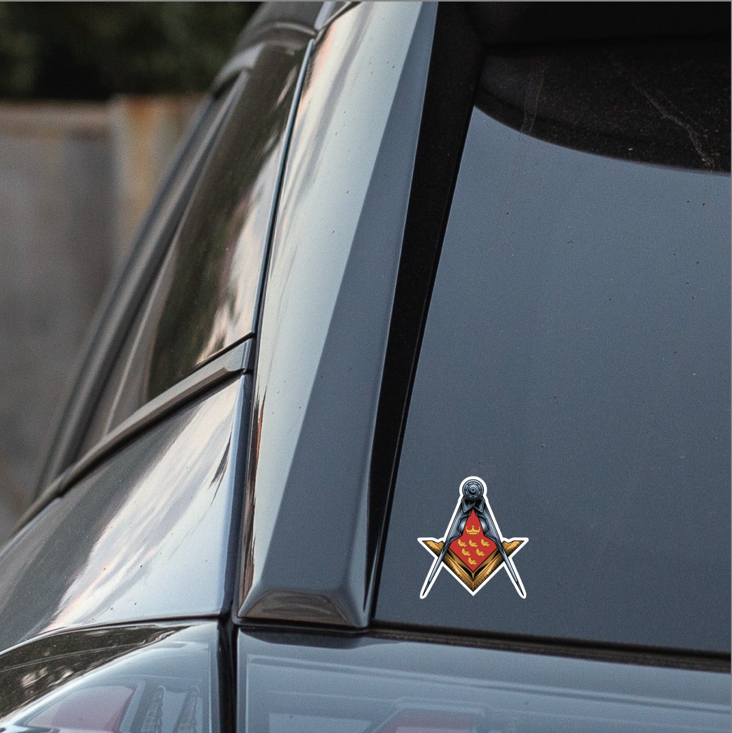 East Sussex Masonic Stickers Square & Compass Union Vinyl Decal redplume