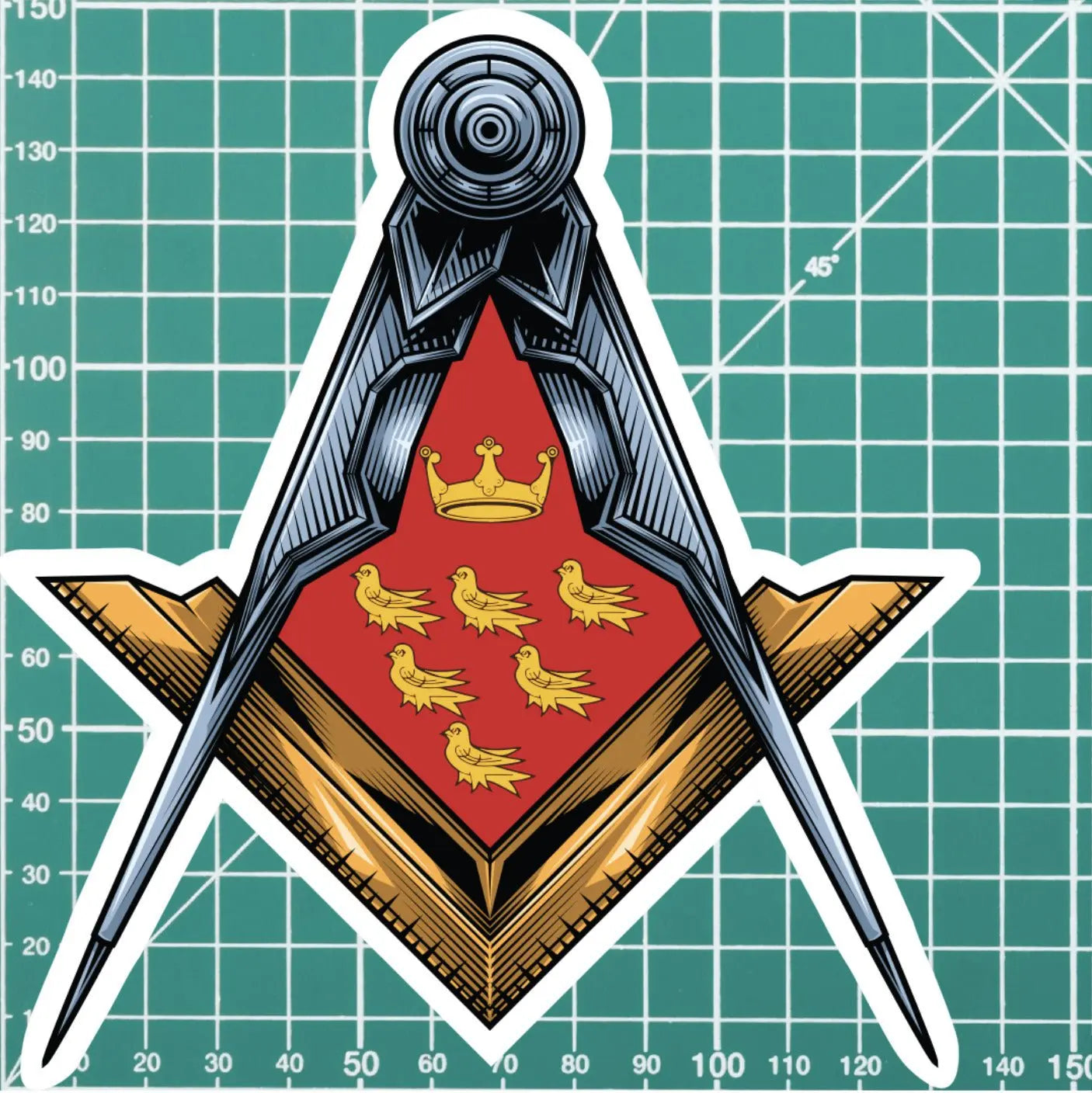 East Sussex Masonic Stickers Square & Compass Union Vinyl Decal redplume